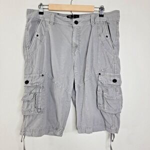 Fried Denim Cargo Shorts Mens 36 Gray Y2K Utility‎ Tactical Skate Streetwear